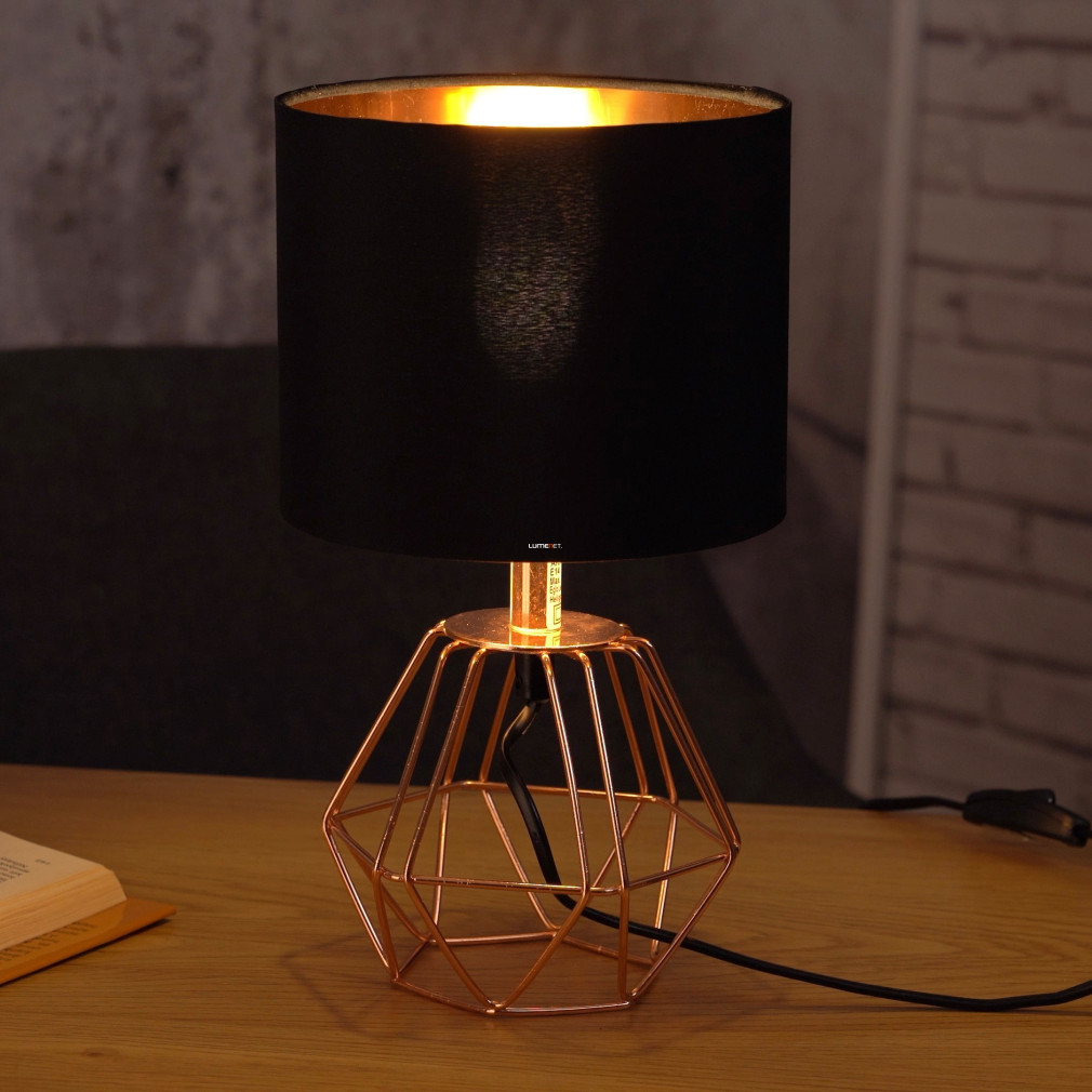 Lampa de masă cu grilaj negru, 30 cm - Carlton 2 Eglo 95787, cu 1xE14 soclu