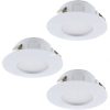 Spot LED încastrat, rotund, 18 W, alb cald, alb, 3 bucăți - Pineda Eglo 95814