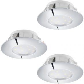   Spot LED încastrat cu intensitate reglabilă, rotund, 18 W, alb cald, crom, 3 bucăți - Pineda Eglo 95815