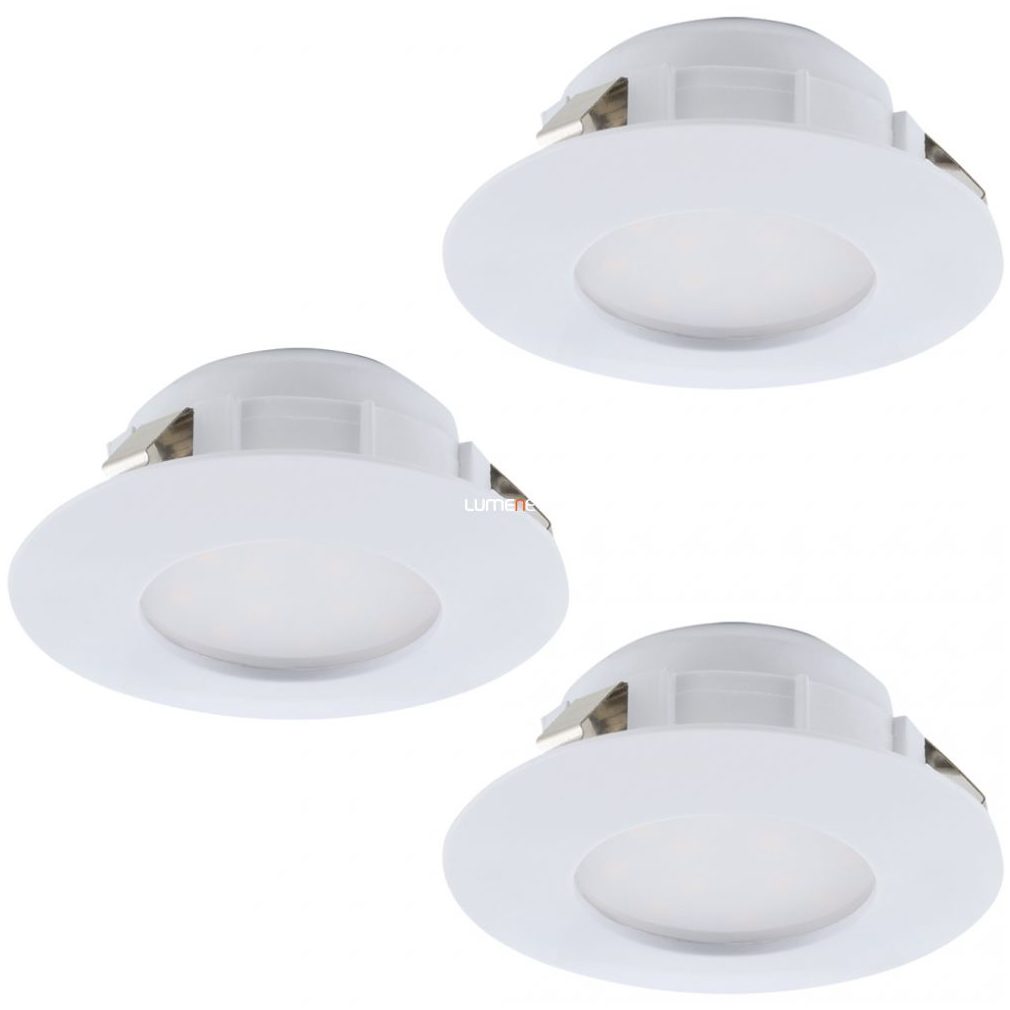 Spot luminos LED încastrat, rotund 18 W, alb cald, 7,8 cm, alb, 3 bucăți (Pineda)