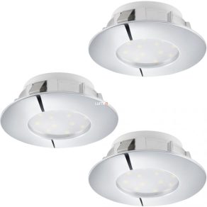   Spot LED încastrat, rotund, 18 W, alb cald, 7,8 cm, crom, 3 bucăți - Pineda Eglo 95822