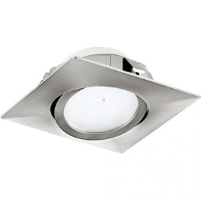   Spot LED încastrat, pătrat 6 W, alb cald, culoare nichel - Pineda Eglo 95843