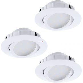   Spot LED încastrat, rotund, 18 W, alb cald, 8,4 cm, alb, 3 bucăți - Pineda Eglo 95851