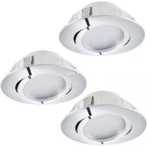   Spot LED încastrat, înclinabil, 18 W, alb cald, cromat, set de 3 - Pineda Eglo 95858