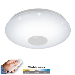   Lampă LED de tavan cu telecomandă 14 W, alb rece-cald, culoare alb-gri - Voltago Eglo 95971