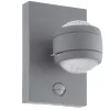 Lampă LED exterioară pentru montare pe perete, cu senzor de mișcare, 7,4 W, alb cald, culoare gri - Sesimba Eglo 96019