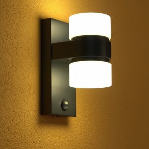   Lampă LED de exterior cu senzor de mișcare, 12 W, alb cald, alb și negru - Atollari Eglo 96276