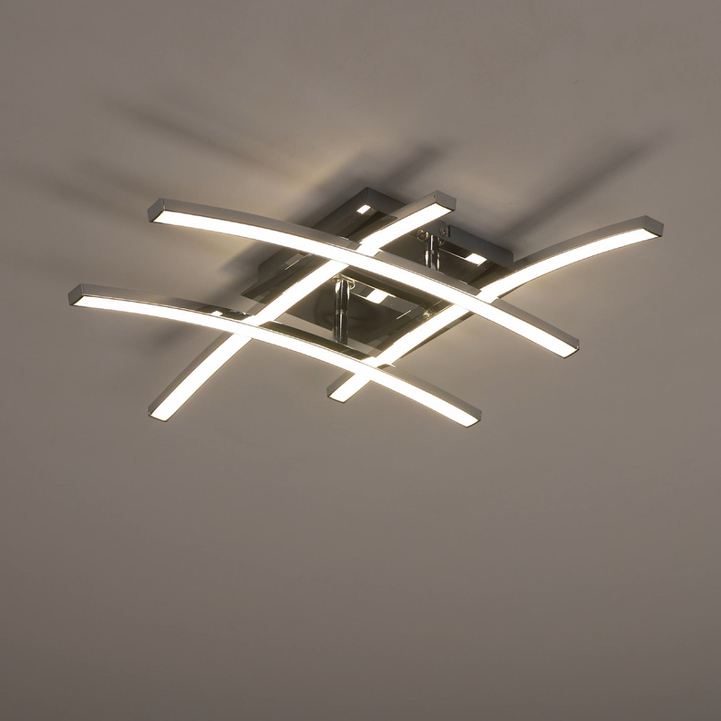 Lampă LED de tavan 20 W, alb cald, crom-alb - Nevado Eglo 96305