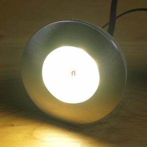   Spot LED încastrat pentru exterior, rotund, 4,9 W, alb cald, culoare nichel (Pineda)