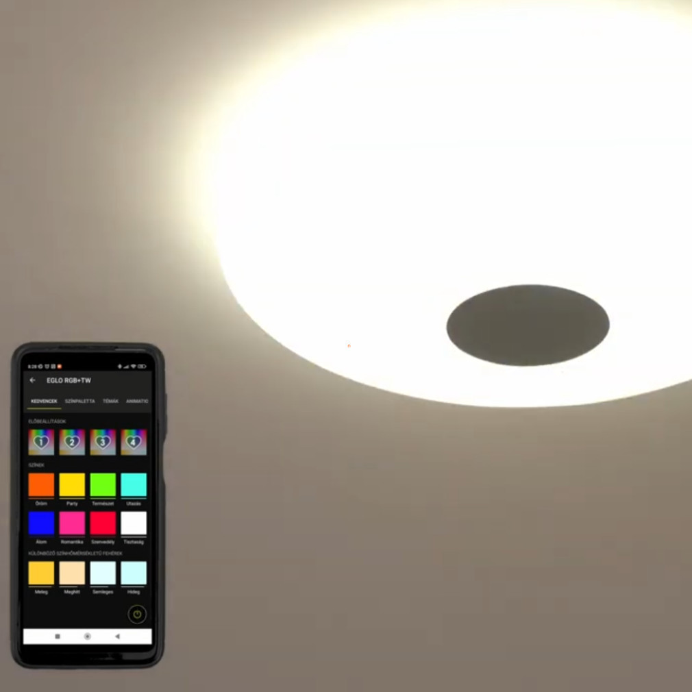 Lampă LED reglabilă pentru tavan, 17 W, alb rece-alb cald, alb-gri - Voltago RGBW Eglo 96684