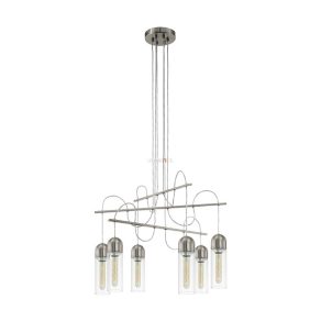   Candelabru modern cu suspensie cu cablu în culoarea nichel mat - Zacharo Eglo 96943
