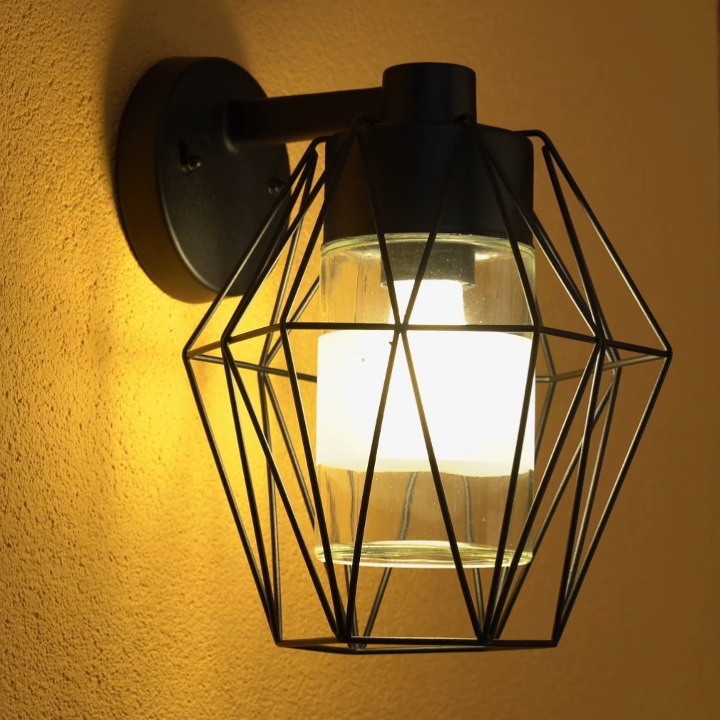 Lampa de perete cu grilă pentru exterior, negru - Canove Eglo 97226