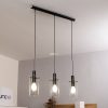 Lampă suspendată, negru translucid, cu trei socluri - Montefino Eglo 97367