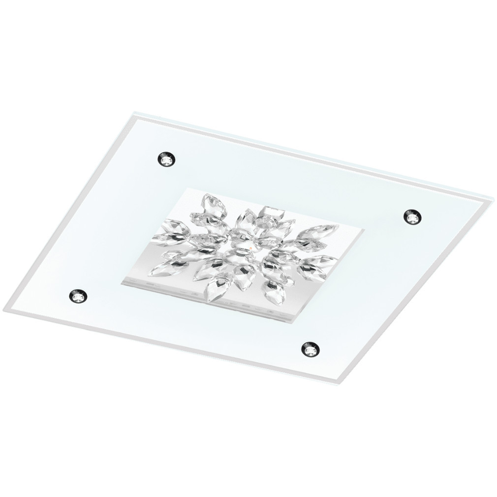 Lampa LED de tavan cu ornamente din cristal, 47x47 cm - Benalua 1 Eglo 97498