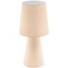 Lampă de noptieră din material textil, roz pastel, 47 cm - Carpara Eglo 97567, cu soclu 2xE27