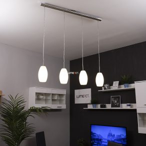   Lampă suspendată în culoarea bej, cu patru socluri - Batista Eglo 97587