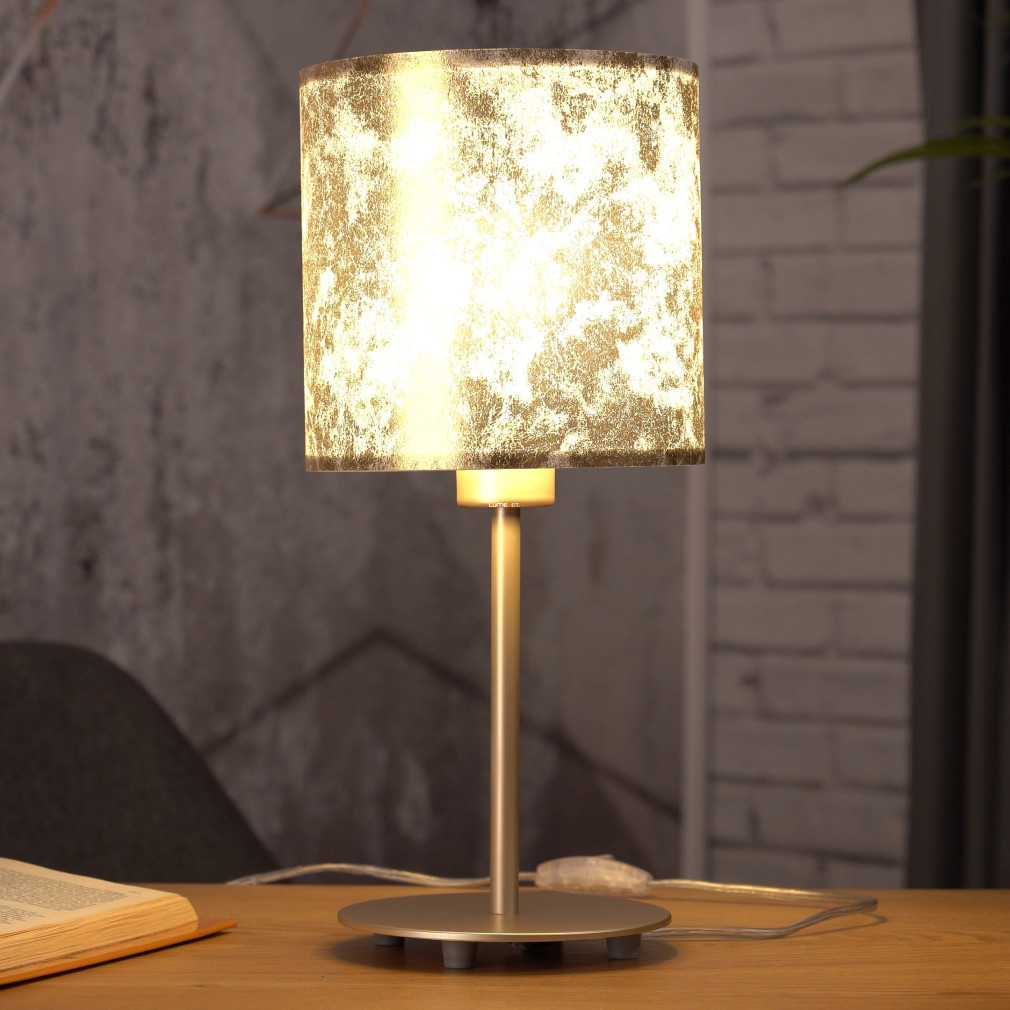Lampa de masă din textil, aurie, 40 cm - Viserbella Eglo 97646, cu soclu 1xE27