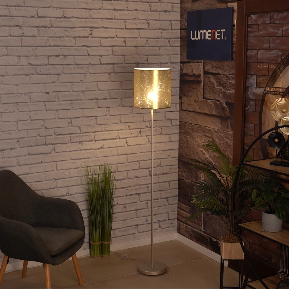 Lampa de podea cu comutator, 159 cm, culoare auriu-bej - Viserbella Eglo 97647, textil, 1xE27 soclu