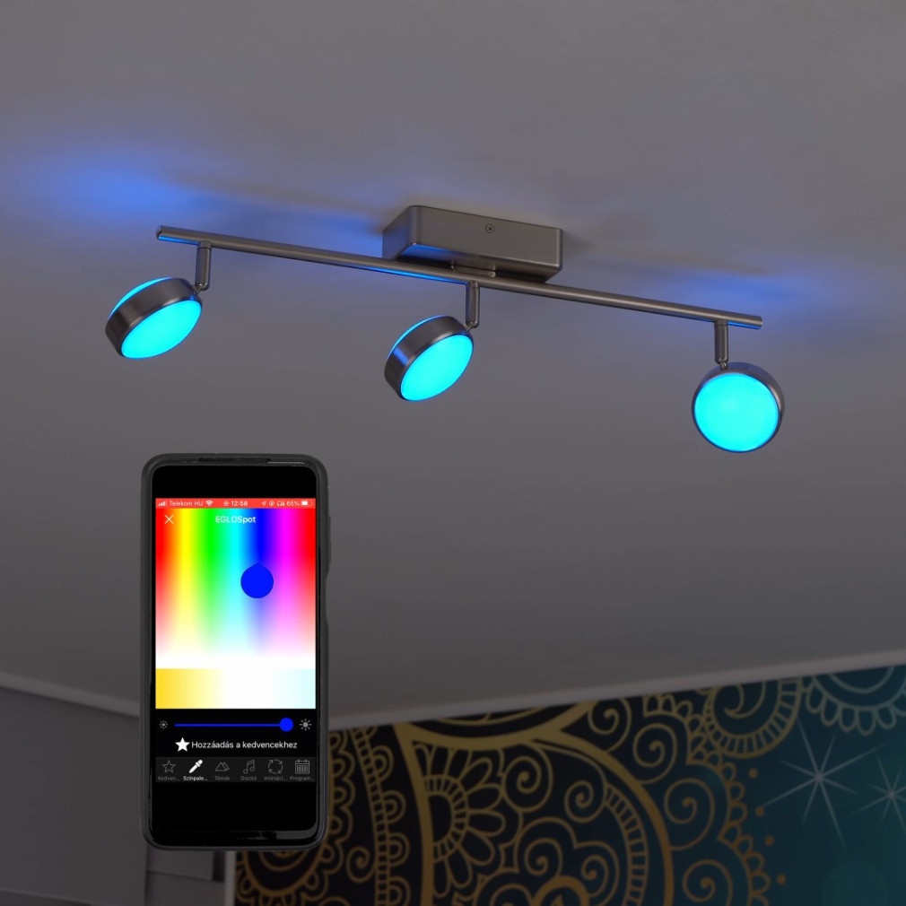 Spot LED reglabil 15 W, alb rece-alb cald, culoare niche-alb - Corropoli RGBW Eglo 97716
