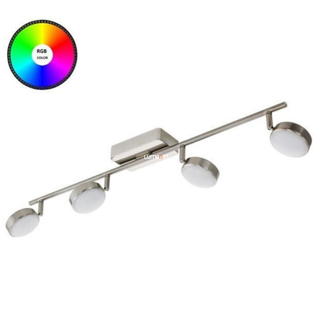 Spot LED reglabil 20 W, alb rece-alb cald, culoare nichef-alb - Corropoli RGBW Eglo 97717