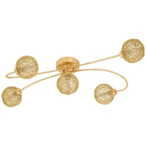   Lampă de tavan sferică cu 5 socluri, culoare auriu - Caris 1 Eglo 97726