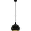 Lampă suspendată, 40 cm, negru-auriu - Roccaforte Eglo 97841