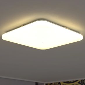   Lampă LED pentru tavan cu efect strălucitor, pătrată, 33,5 W, alb cald, culoare albă - Frania Eglo 97883