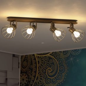   Lampă spot cu patru socluri, maro și argintiu - Sambatello Eglo 98137