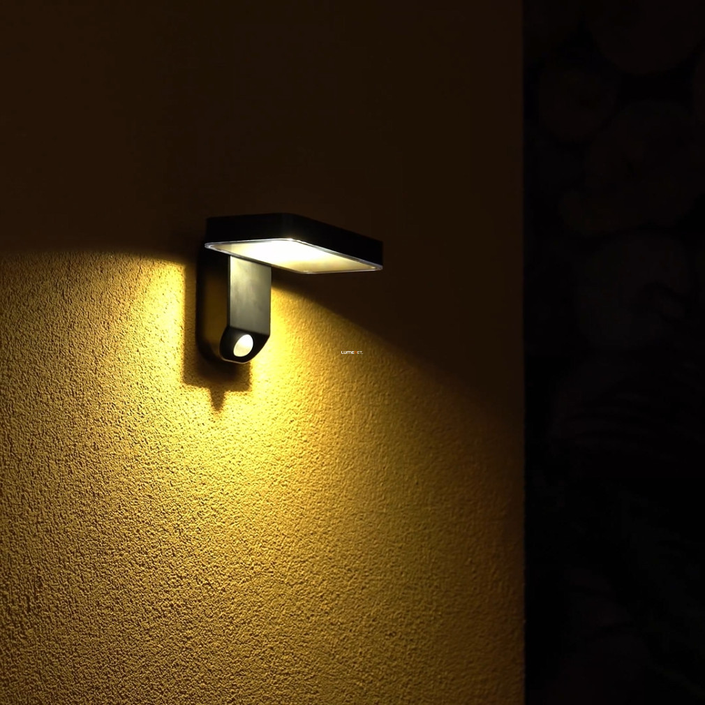 Reflector LED cu senzor de mișcare, 4,5 W, alb cald, negru - Pastion Eglo 98191