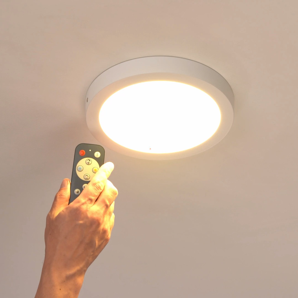 Lampa LED de tavan cu telecomanda 14 W, alb rece-alb cald, culoare alb - Fueva Eglo 98292