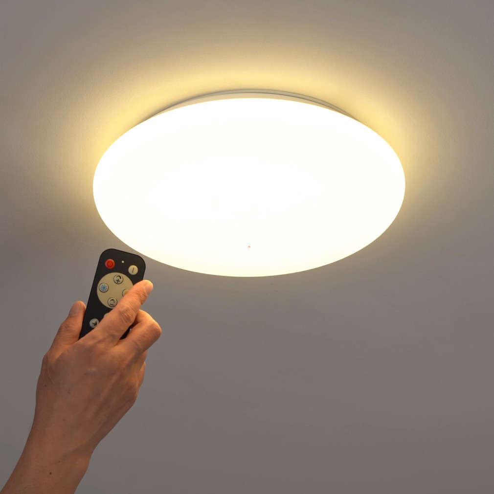 Lampa LED de tavan cu telecomanda cu efect de cristal, 12 W, alb rece-alb cald, culoare albă - Frania Eglo 98294