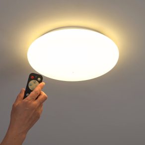   Lampă LED de tavan cu telecomandă cu efect cristal 12 W, alb rece-cald, culoare albă - Frania Eglo 98294