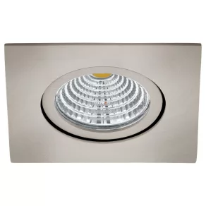   Spot LED încastrat, pătrat 6 W, alb cald, culoare nichel - Saliceto Eglo 98304