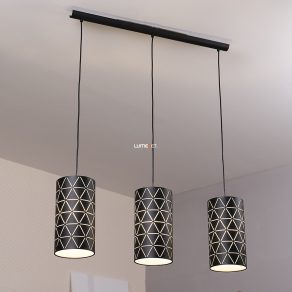   Lampă suspendată cu model, cu trei socluri, în culoare neagră - Ramon Eglo 98353