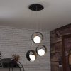 Lampă suspendată cu trei socluri, alb-negru - Camargo Eglo 98441