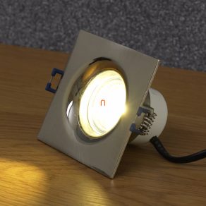   Spot LED încastrat, pătrat 6 W, alb cald, nichel - Saliceto Eglo 98472
