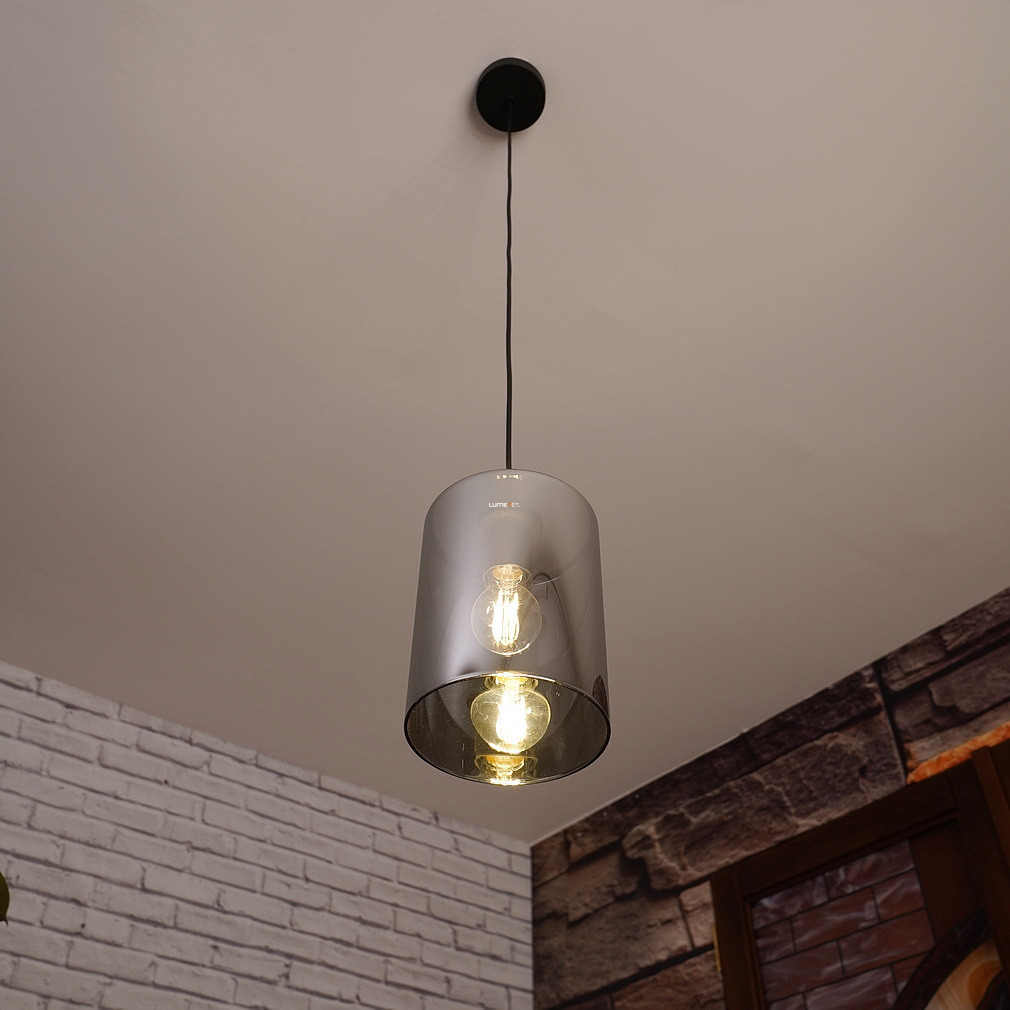 Ambalaj descompus Lampa suspendată, 16 cm, negru-fum (Cadaques)