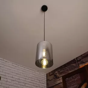   Lampă suspendată neambalată, 16 cm, culoare negru-fum (Cadaques)