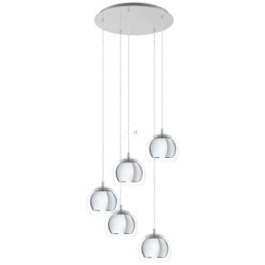   Lampă suspendată cu cinci socluri, crom - Rocamar Eglo 98596