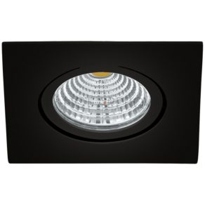   Spot LED încastrat cu intensitate reglabilă, pătrat 6 W, alb cald, negru - Saliceto Eglo 98611