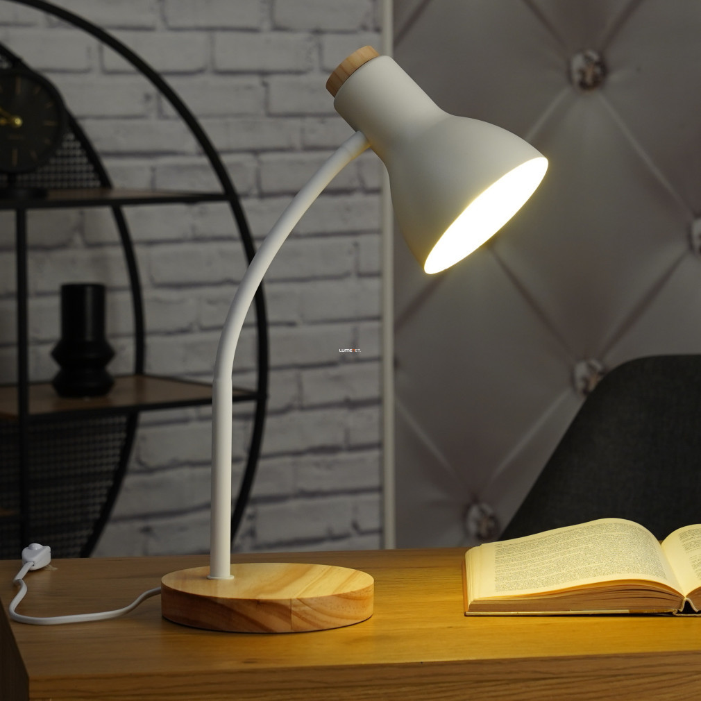 Lampa de birou, lemn alb, 49 cm - Veradal Eglo 98832, cu soclu 1xE27