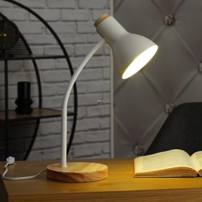   Lampă de birou, lemn alb, 49 cm - Veradal Eglo 98832, cu soclu 1xE27