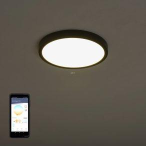   Lampă LED cu intensitate reglabilă pentru tavan, 19,5 W, alb rece-cald, alb și negru - Fueva Eglo 98847