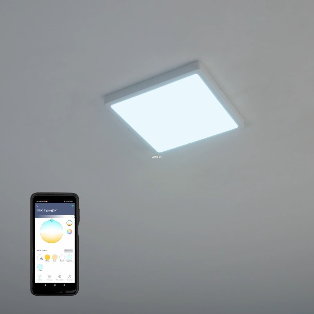 Lampă LED reglabilă pentru tavan, unghiulară, 19,5 W, alb rece-alb cald, culoare albă - Fueva Eglo 98849