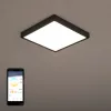Lampă LED cu intensitate reglabilă pentru tavan, pătrată, 19,5 W, alb rece-cald, alb-negru - Fueva Eglo 98854