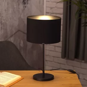   Lampă de masă neagră, textilă, 41 cm - Maserlo 1 Eglo 99045, cu soclu 1xE27