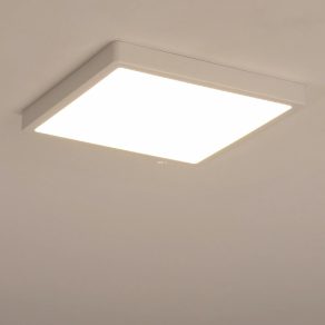   Lampă LED de tavan pentru încăperi umede, pătrată, 20 W, alb cald, culoare albă - Fueva Eglo 99268