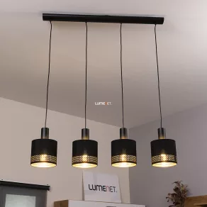   Lampă suspendată, în culorile negru și auriu, cu 4 socluri E27 - Esteperra Eglo 99275