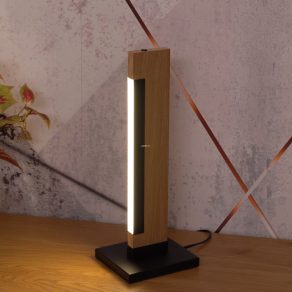   Lampă LED de masă cu control tactil, lemn 40 cm - Camacho Eglo 99295, 3000 K, 800 lm, 6,5 W