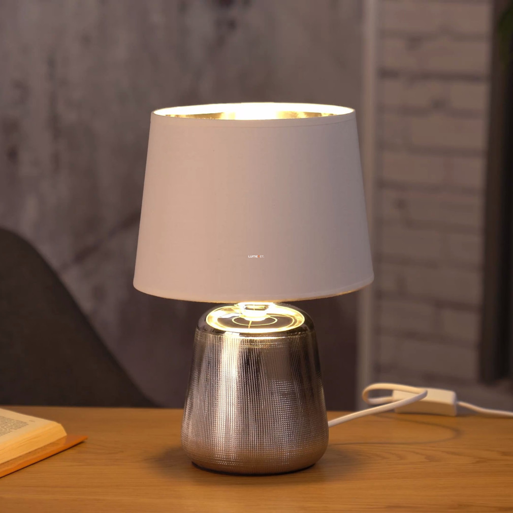 Lampa de masă din ceramică argintie, 30 cm - Manalba 1 Eglo 99329, cu soclu 1xE14